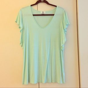 Mint flutter sleeve tee, size L